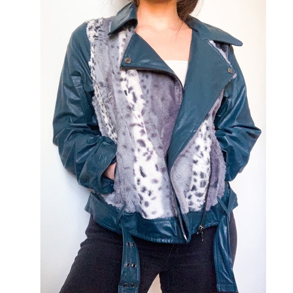 Faux Fur Leather Moto Jacket